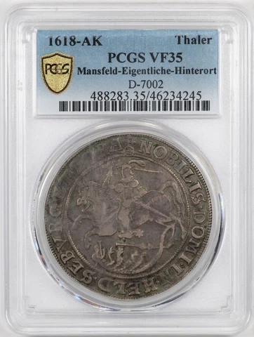 PCGS VF35 1618-AK Germany Mansfeld-Eigenliche-Hinterort Silver Thaler Cover