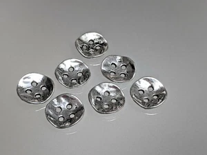 7x Metall-Knöpfe - silberfarben - 14mm - Larp, Trachten- Blusenknöpfe - Bild 1 von 1