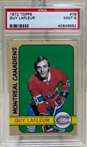 1972 TOPPS #79 GUY LAFLEUR PSA 9 MT Montreal Canadiens *ALL-STAR* HOF - Picture 1 of 2