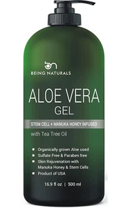 Aloe vera Gel - from 100% Pure Organic Aloe Infused with Manuka Honey, Stem Cell - Picture 1 of 6