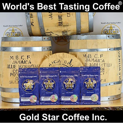 GOLD STAR Jamaica Jamaican Blue Mountain Coffee - World's Best Tasting Coffee - Guaranteed