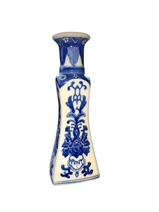 Chinoiserie Porzellan konische Kerzenhalter handgefertigt 9" EUC - Bild 1 von 5