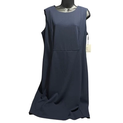 Calvin Klein Size 14 Dark Navy Sleeveless Sheath Dress - NWT - $89.98 MSRP - Image 1 of 4
