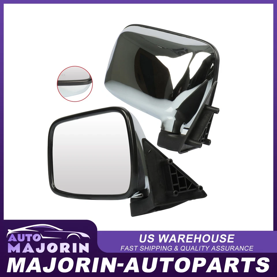 Pair For Mazda Pickup B2200 Ub45 1986-1993 Manual Fold Chrome Mirrors - Image 1 of 1