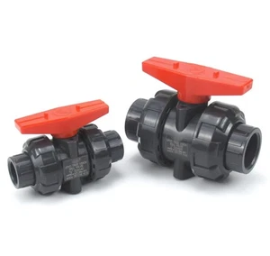 PVC Plastic Union joint Switch Ball Valve Handle Flow Control Valve ID 20-110mm - Foto 1 di 7
