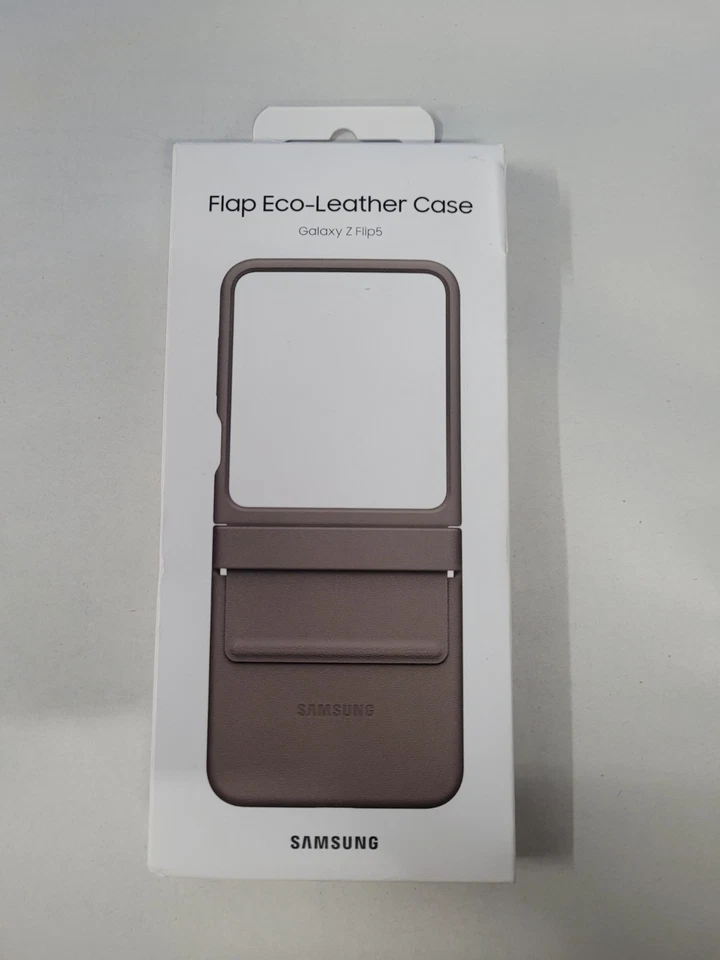 Официальный Samsung Galaxy Z Flip5 клапан эко кожаный чехол | Etoupe - Изображение 1 из 4