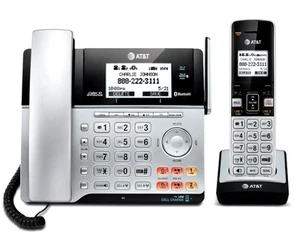 AT&T 2-line Connect to Cell Corded Cordless Answering System w Cordless Headset - Picture 1 of 6