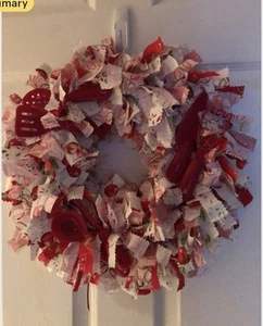 Really Red Kitchen Rag Wreath 14” Round - Picture 1 of 1