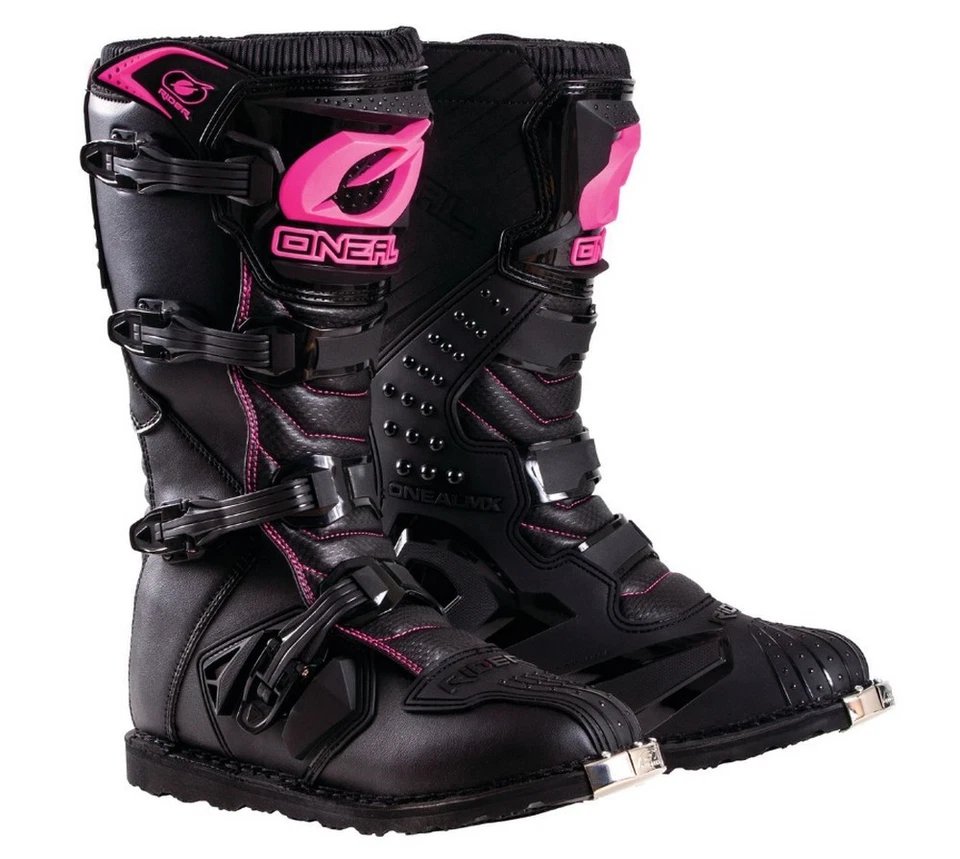 Botas todoterreno O'Neal Rider MX negras/rosas para mujer Foto 1 de 1