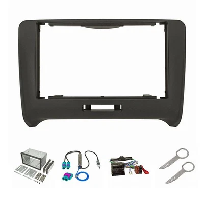 Kit cache radio double DIN adapté pour Audi TT 8J 2007-2014 anthracite avec Bose - Photo 1/4
