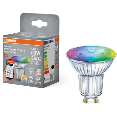 OSRAM SMART+ Matter LED Spot GU10 4,7W 90° RGBW Farbwechsel - steuerbar per App - Bild 1 von 4