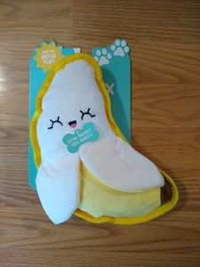 Fringe TOYBOX Plush Banana Pet Dog Toy Squeaks Crinkles 9" TOY BOX NEW NWT - Picture 1 of 4