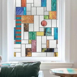 3D Stained Glass Window Film, Decorative Window Privacy Film for Bathroom,Fro... - Picture 1 of 6