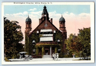 1920 White Plains New York Vintage Postcard Bloomingdale Hospital Entrance View - Image 1 of 2
