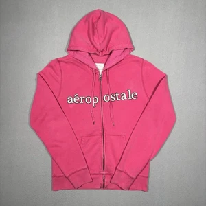Aeropostale Sudadera con Capucha con Cremallera Para Mujer Grande Rosa Chaqueta con Cordón Y2K - Imagen 1 de 15
