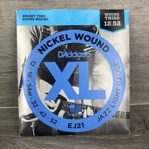 D'Addario EJ21 XL Nickel Jazz Light Wound Electric Guitar Strings 12-52 - Picture 1 of 2