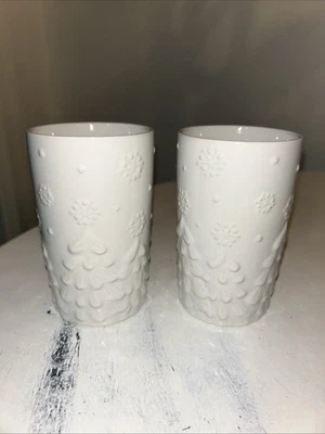 Temp-tations Seasonal By Tara White Tumblers (2) Embossed Christmas Tree 16oz - Image 1 of 4