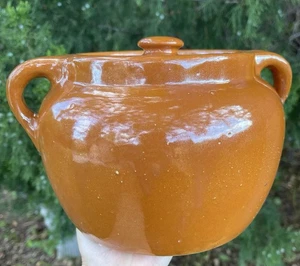 MEDALTA potteries LTD vintage Stoneware crock bean pot burnt orange - Picture 1 of 20