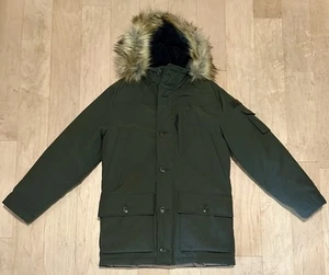 NWT J. Crew PrimaLoft Insulated Fur Hooded Nordic Parka Coat Olive Green Men’s S - Picture 1 of 6