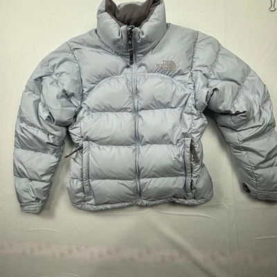 Женская куртка-пуховик The North Face Nuptse XS синяя на молнии 700 гусиный пух - Изображение 1 из 4