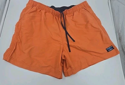 LL Bean Swim Shorts Mens Large Orange Mesh Lined Supplex Trunks 503782 - Image 1 of 4