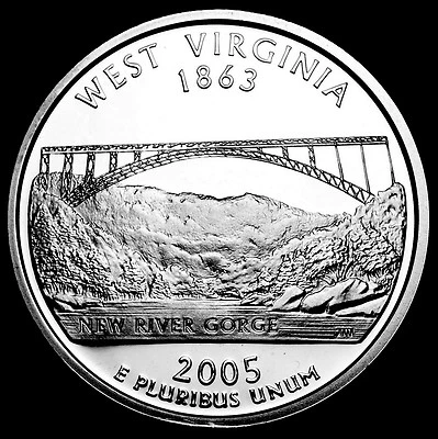 2005 S West Virginia Mint Silver Proof ~ Statehood Quarter from U.S. Proof Set - Image 1 of 2