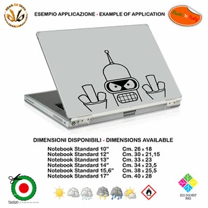 Bender fuck off robot cartoon adesivo notebook tablet sticker pvc cropped - Photo 1/15