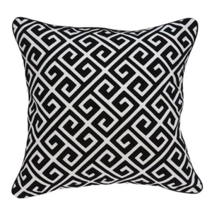 Cameo Throw Pillow 20"x20" Black+White Square Polyester Cotton Bedroom Linen - Picture 1 of 3