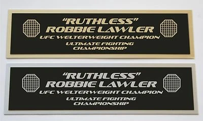 Placa de identificación UFC Robbie Lawler "Despiadado" para guantes MMA firmados foto o estuche Foto 1 de 2