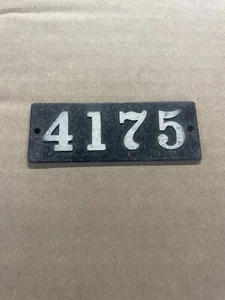 Vintage Gamewell Other Fire Police Box Number Plate Stamped 4175 Aluminum Metal - Picture 1 of 1
