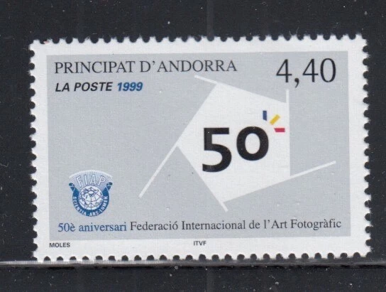 Sello MNH Federación Internacional de Arte Fotográfico FRANCÉS ANDORRA Foto 1 de 1