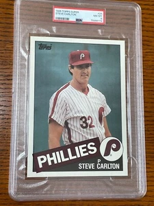 1985 TOPPS SUPER 5x7 STEVE CARLTON #24 PHILLIES HOF -MINT PSA 8 - Picture 1 of 2