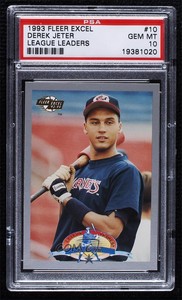 1993-94 Fleer Excel League Leaders Derek Jeter #10 PSA 10 GEM MT Rookie RC HOF