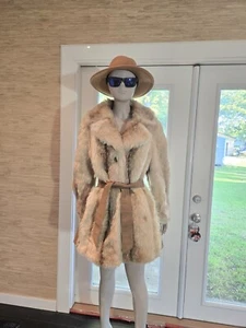 Vintage Tissavel Faux Fur Suede Fashion Coat Womens Size S ? 1960’s See Photos  - Picture 1 of 19