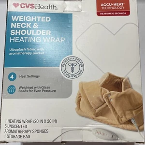 CVS Health Weighted Neck&Shoulder Heating Wrap Ultraplush Fabric NEW - Picture 1 of 8