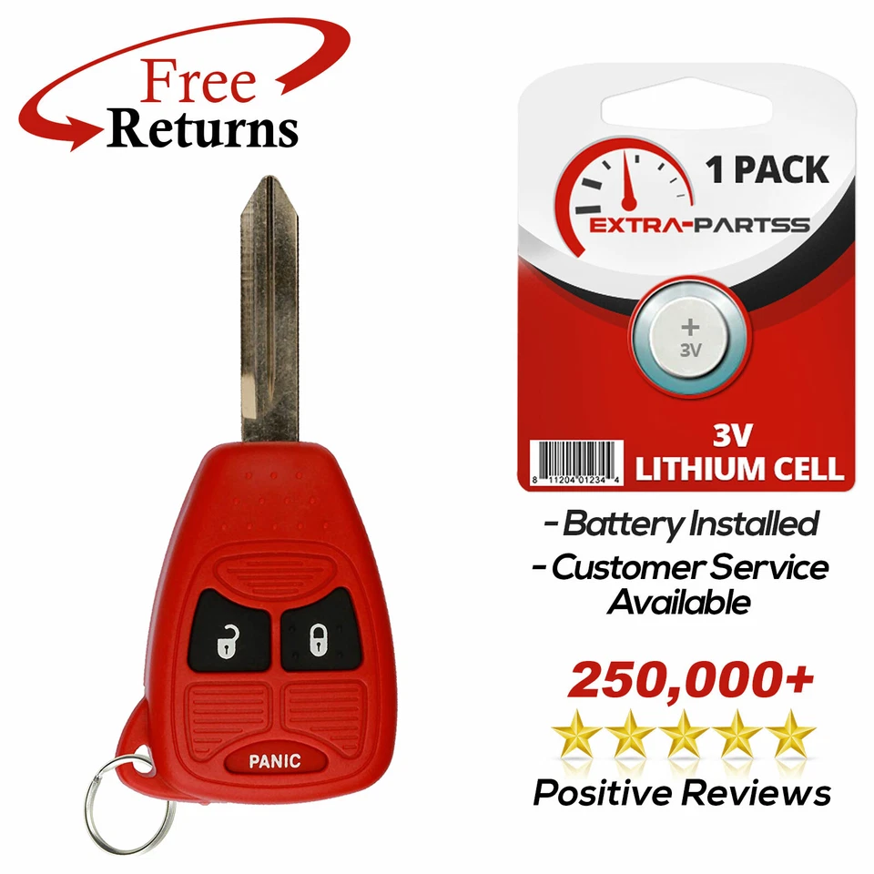 Remote Key Fob 3btn Red for 2004 2005 2006 2007 Dodge Grand Caravan Foto 1 de 1