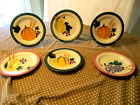 Hartstone Harvest Pattern Set Of 6 Plates Pumpkins, Squach, Corn & Grapes 8