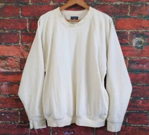 Vtg Glen Gate Lined Pullover Windbreaker Sweater XL Cape Cod Ivory Herringbone - Bild 1 von 8