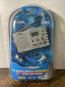 Coby CX-53 Digital Display AM/FM Radio Alarm Clock Speaker Earbuds New Sealed - Picture 1 of 5