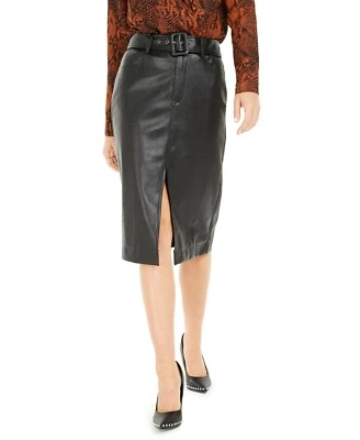 Saia Becca Tilley x Bar III de couro sintético com cinto fenda $89 tamanho P # 5A 1505 NOVA - Imagem 1 de 4