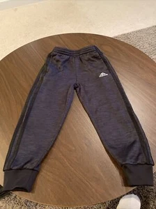 Adidas Boys Youth Jogger Pants Size 5 3-Stripe Black - Picture 1 of 3