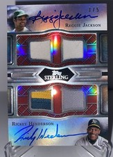2022 Topps Sterling Reggie Jackson Rickey Henderson Dual Patch Auto Red /5! SP!