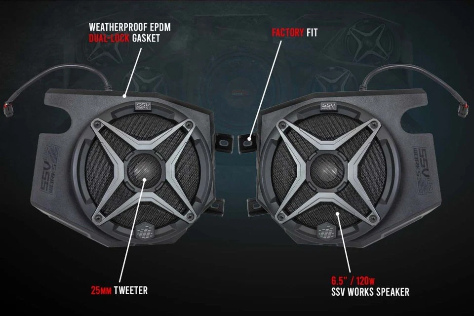 SSV Works Front Kick 6.5" Kicker Speaker Pods For Polaris RZR 800 2014-22 - Image 1 of 3