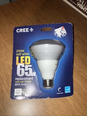 CREE 65 W / 9W LED Soft White 2700K BR30 Flood Dimmable Light Bulb - Image 1 of 2