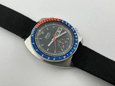 Vintage SEIKO 6139-6002 Chronograph Automatic Blue Dial Cal 6139B - 41 mm - Image 1 of 4