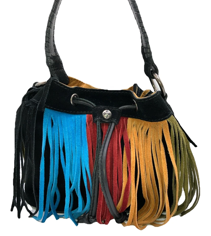 Bolso cubo Patricia Nash Elisa gamuza flecos cordón con bolsa antipolvo Foto 1 de 4