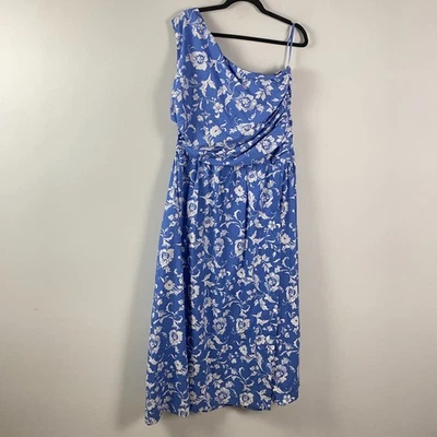 Maxi Vestido Abercrombie & Fitch Pequeño XL Azul Blanco Floral Foto 1 de 4