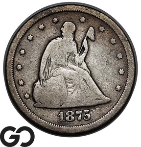 1875-S Twenty Cent Piece, Well Sought After Type From A Very Short Lived Series - Picture 1 of 3