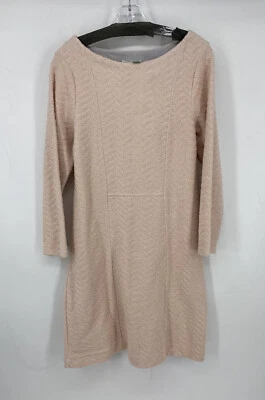 Saturday Sunday Sweater Dress Pink Herringbone Long Sleeves Boat Neck So M EUC - Image 1 of 4