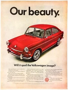 Vintage Print Ad Car VW Volkswagen 1967 Fastback Sedan "Our Beauty" Cherry Red - Picture 1 of 1